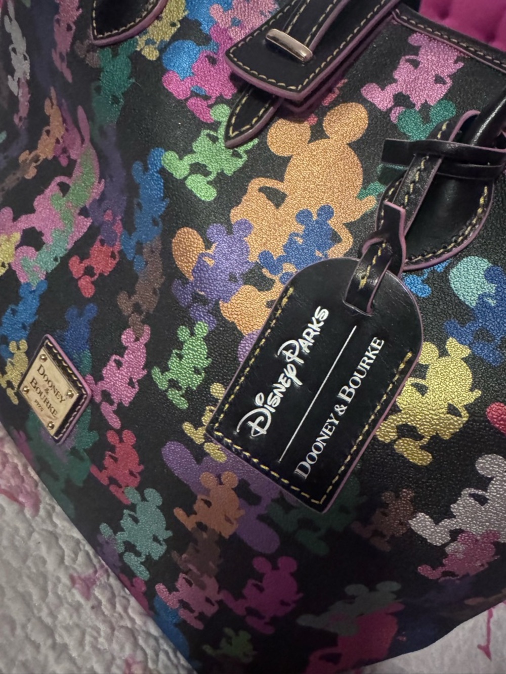 EUC/ LIKE NEW Dooney & Bourke Multi Mickey Silhouette Tote 10th anniversary bag - Picture 3 of 7